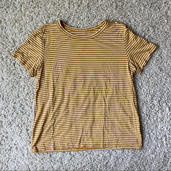 American Eagle Outfitters Tops - American Eagle Yellow Striped T-Shirt
